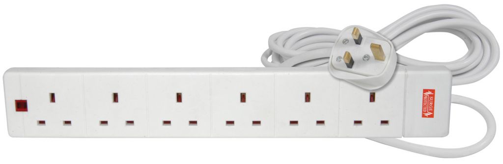 [5015972038253] Mercury 6 Gang with Surge protection 2m 429.776UK