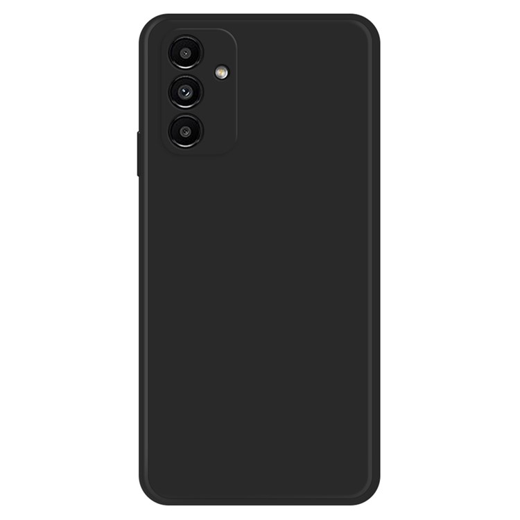 Samsung Galaxy A13 5G Straight Edge Rubberized Soft TPU Phone Back Case Microfiber Lining Drop-proof Cover - Black