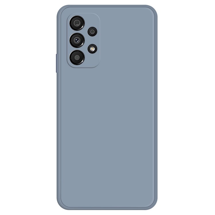 Cell Phone Back Cover for Samsung Galaxy A33 5G, Collision Proof Straight Edge Rubberized TPU+Microfiber Lining Phone Case - Grey Blue