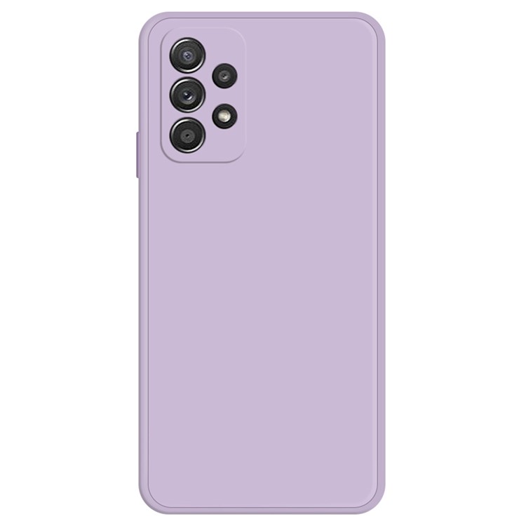 Samsung Galaxy A52 4G / 5G / A52s 5G Shockproof Smartphone Case, Rubberized TPU+Microfiber Lining Straight Edge Phone Back Cover - Purple