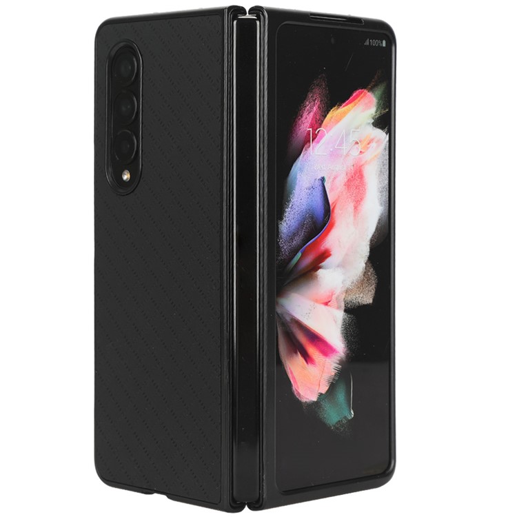 Samsung Galaxy Z Fold4 5G Anti-scratch Litchi Texture PU Leather Coated PC Case Shockproof Cell Phone Cover - Grey