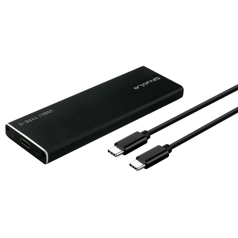 [695959] SSD to USB3.1 Enclosure Portable Aluminum External Box with Dual Type-C Cable for NVMe M.2 SSD Hard Disk