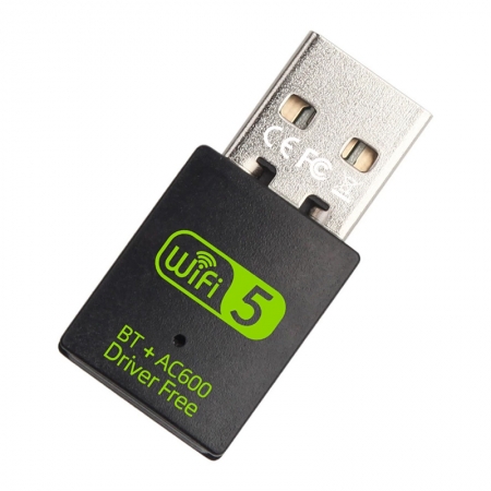 [54851] 600Mbps Dual Band USB Wireless Network Card WiFi 5 Adapter with Bluetooth 4.2
