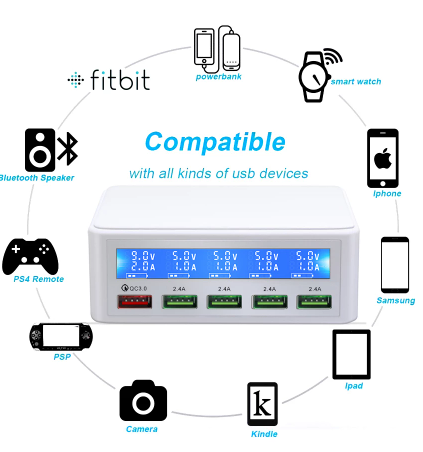 [6544111144443] Wireless Smart USB Display Charger  818F - New - 1 Year Warranty