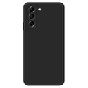 Samsung Galaxy S21 FE 5G Rubberized Flexible TPU Drop-proof Case Straight Edge Design Microfiber Lining Phone Protective Cover - Black