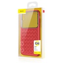 Baseus iPhone Xs case Glass & Weaving Red (WIAPIPH58-BL09)