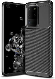 Carbon Case Flexible Cover TPU Case for Samsung Galaxy S20 Plus | Black | 9111201893153