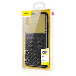 [6953156284548] Baseus iPhone Xs Max case Glass &amp; Weaving Black (WIAPIPH65-BL01)