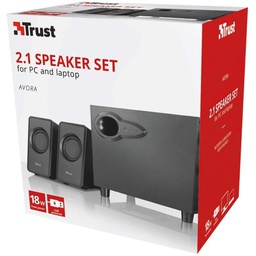 [135956] TRUST 20442 Avora 2.1 18W Max 9W RMS USB Powered Subwoofer + 2x Speaker set