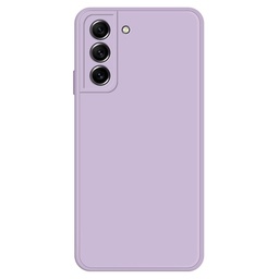 [619696419] Samsung Galaxy S21 FE 5G Rubberized Flexible TPU Drop-proof Case Straight Edge Design Microfiber Lining Phone Protective Cover - Purple